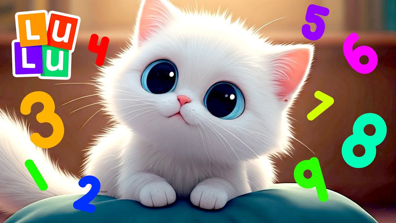Suskaičiuokim Katinėlius 🐈 | Mokykis Skaičiuoti Su LuLu 🌈 Lietuvi&scaron;kos Dainelės Vaikams 🎶