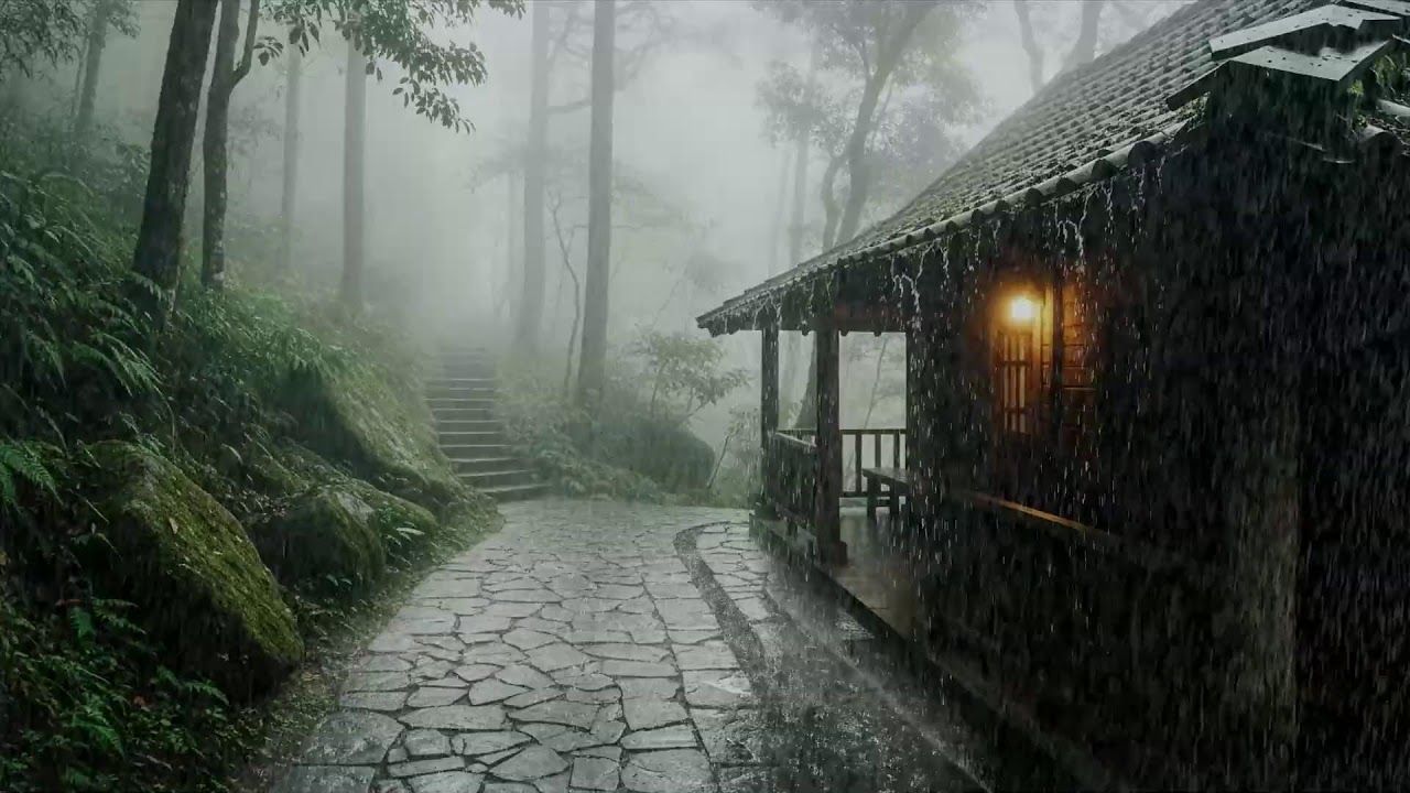 Besoin de repos – Ambiance pluie douce – Maison silencieuse sous la pluie – Calme total 💫🌙