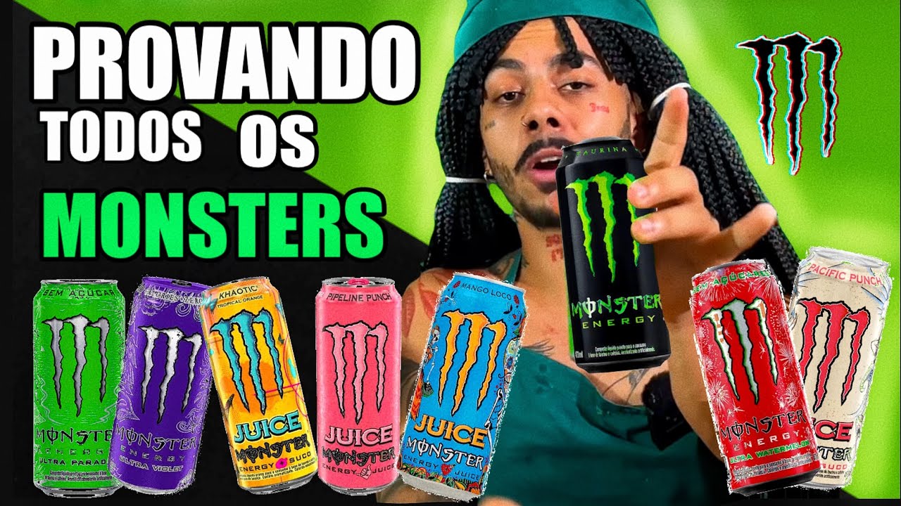 PROVANDO TODOS OS SABORES DO ENERGÉTICO MONSTER - Elay Oliv