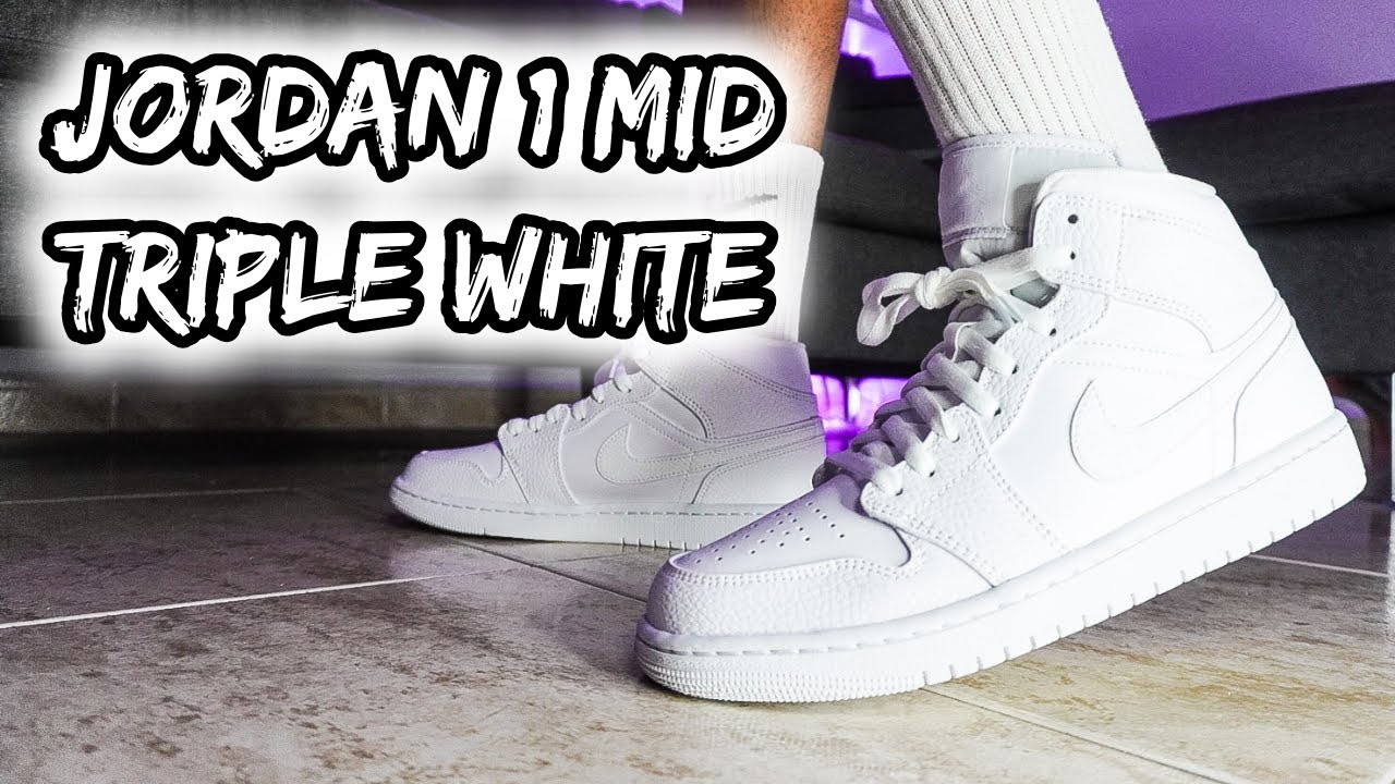 UNAS JORDAN 1 PARA VERANO☀️JORDAN 1 MID TRIPLE WHITE