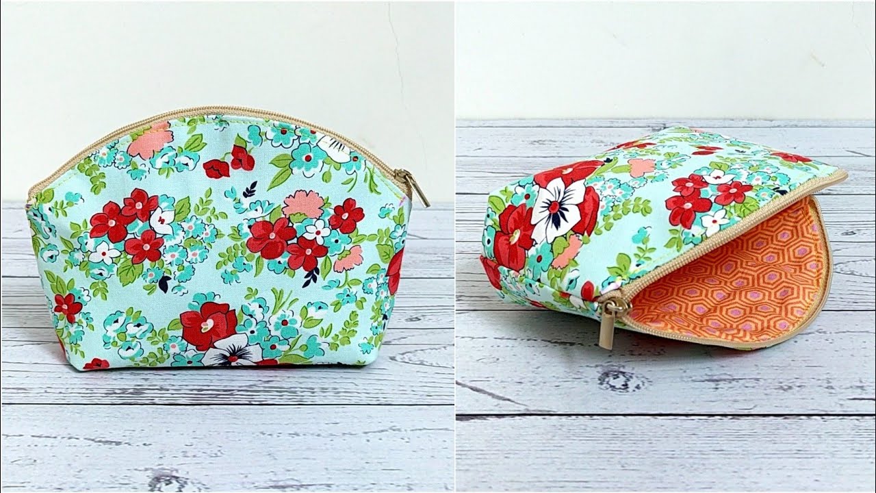 How to make a zipper pouch | DIY sewing Curved Patch Pouches | @misakisewing