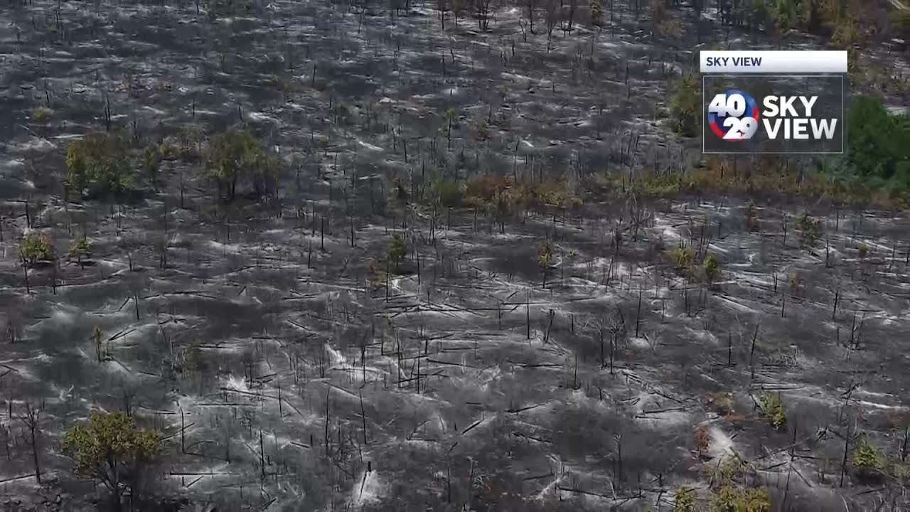 DRONE VIDEO: Wildfire damage outside Fort Chaffee