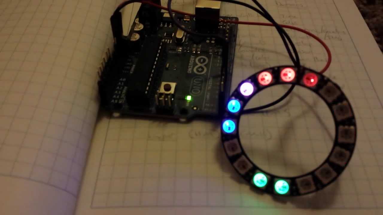 Arduino RGB LED Clock with adafruit neopixel ring