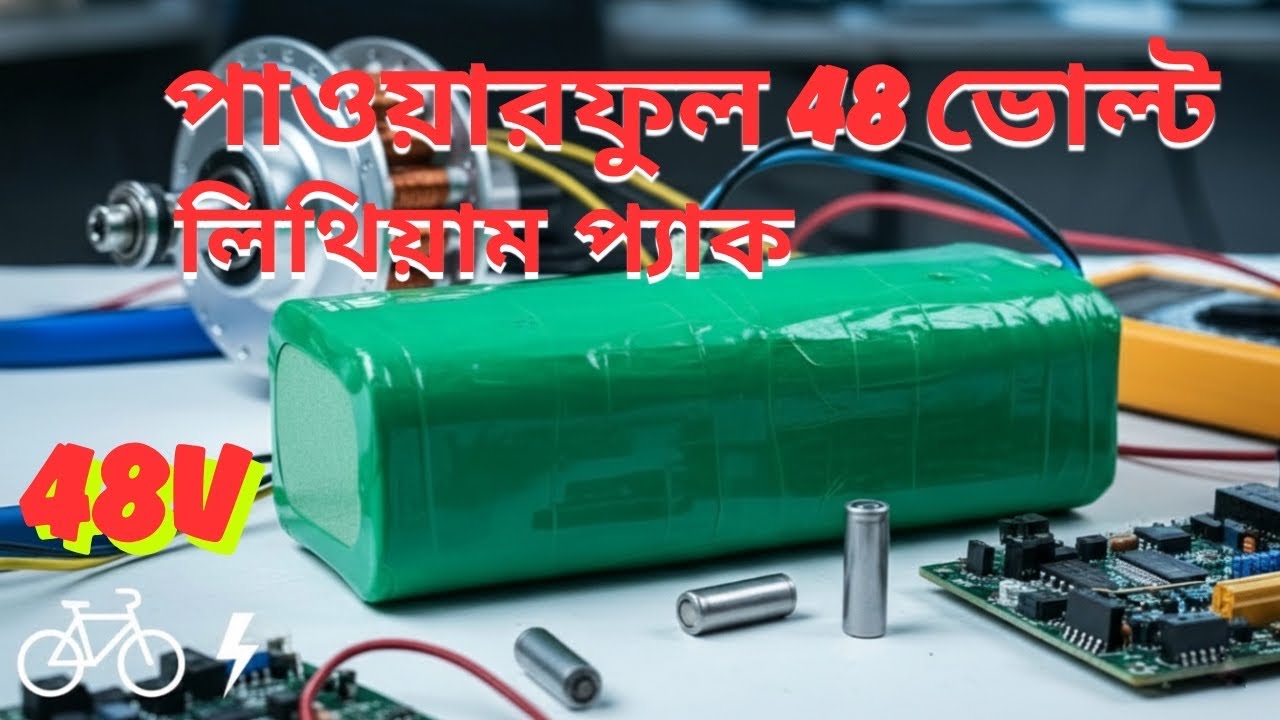 পাওয়ারফুল 48 ভোল্ট লিথিয়াম প্যাক সাইকেল এর জন্যে তৈরী করুন!!