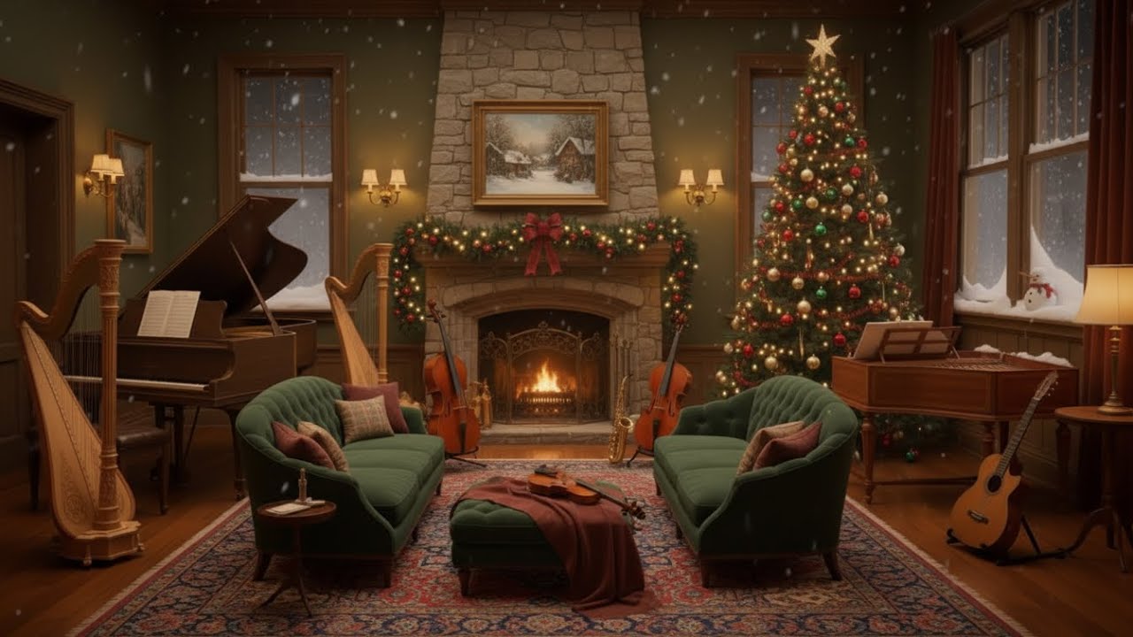 A Gentle Classic Christmas Jazz Evening – Soft Saxophone, Fireplace Warmth & Winter Silence