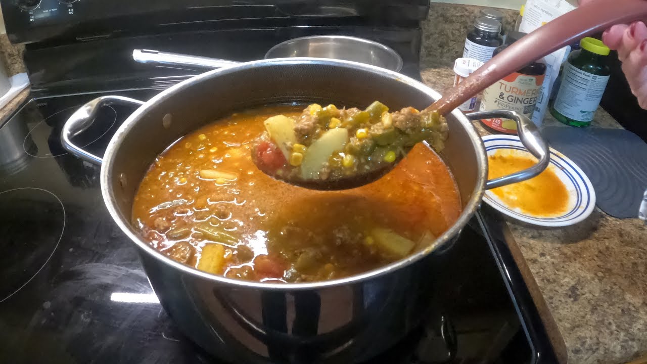 Vegetable Soup With Ground Beef