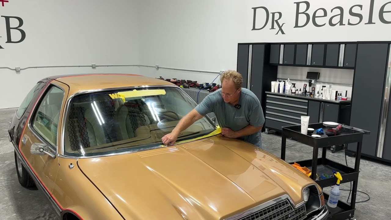Remove wiper scratches in glass windshield with Dr. Beasley’s NSP GL Glass Polish