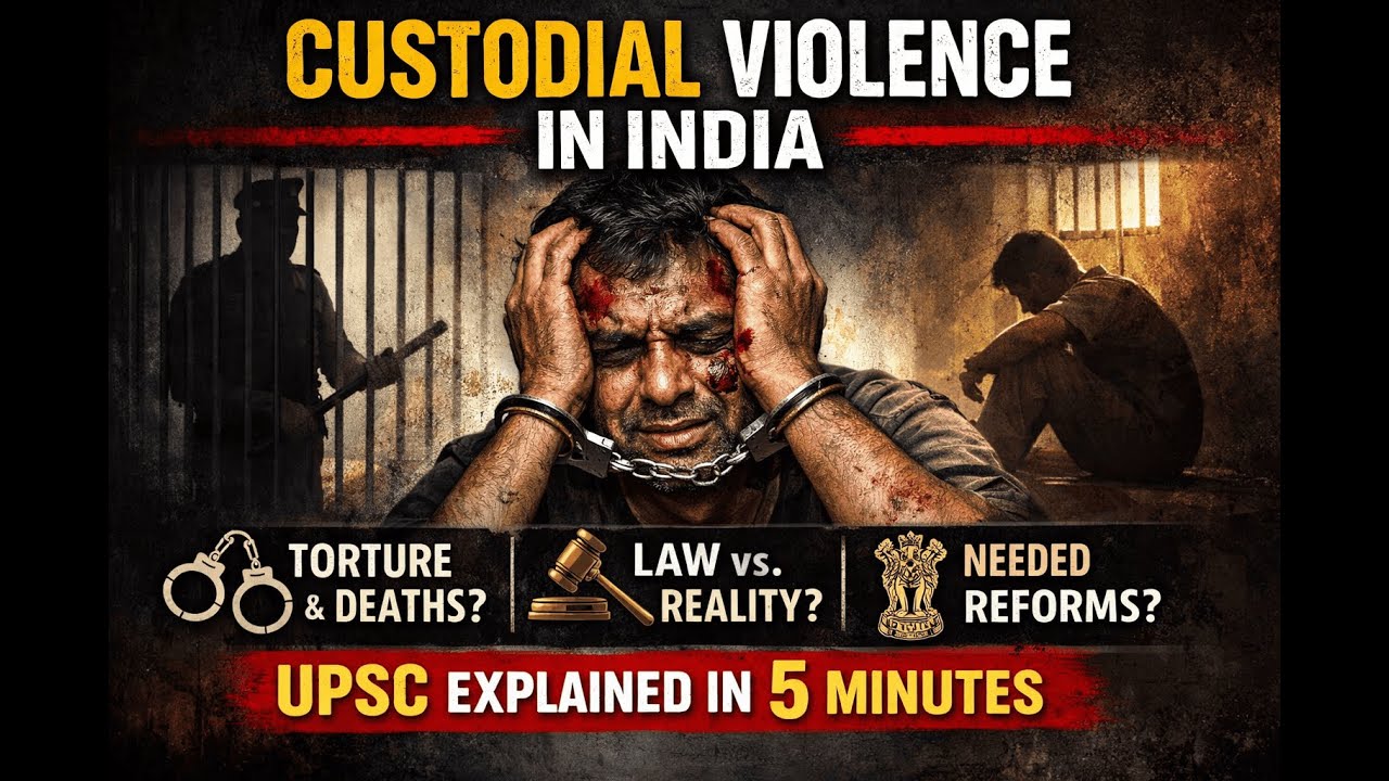 Custodial Violence in India Explained in 5 Minutes | UPSC GS-2 & GS-4 #ias #upsc
