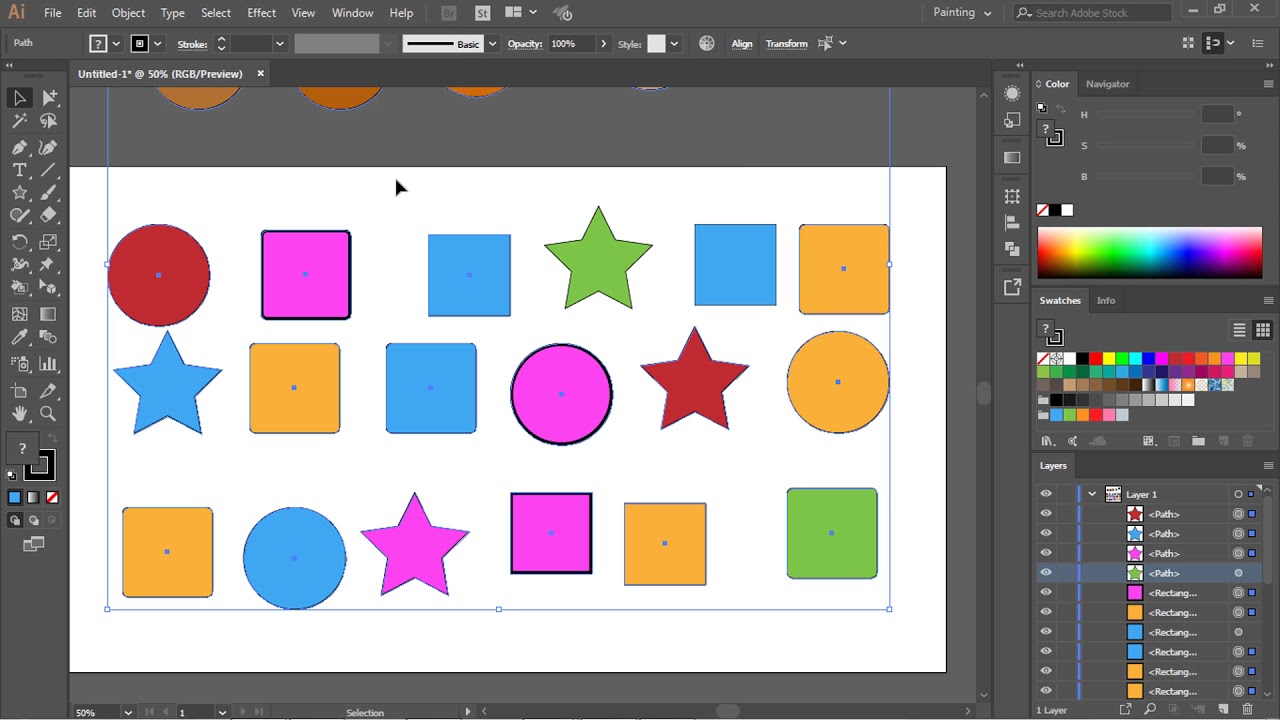 #Ai-21 All About Selections in Adobe Illustrator | Selection Menu/Tools | HINDI