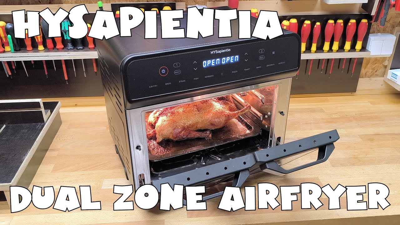 HYSapientia 22L Heißluftfritteuse 2 Kammern XXL Minibackofen