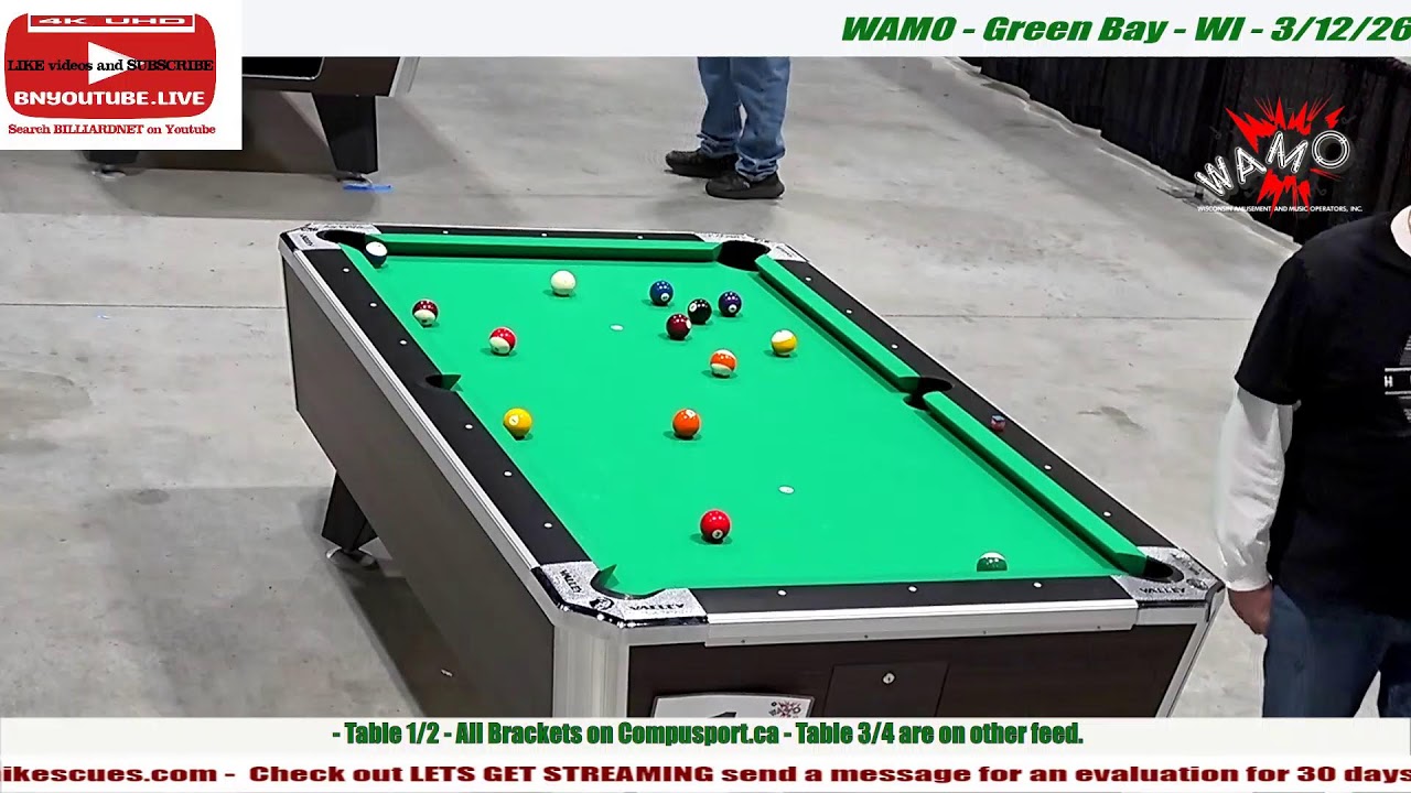 WAMO STATE - 8 Ball Singles all Day  R 4 -  Green Bay Wi - 3/12/26