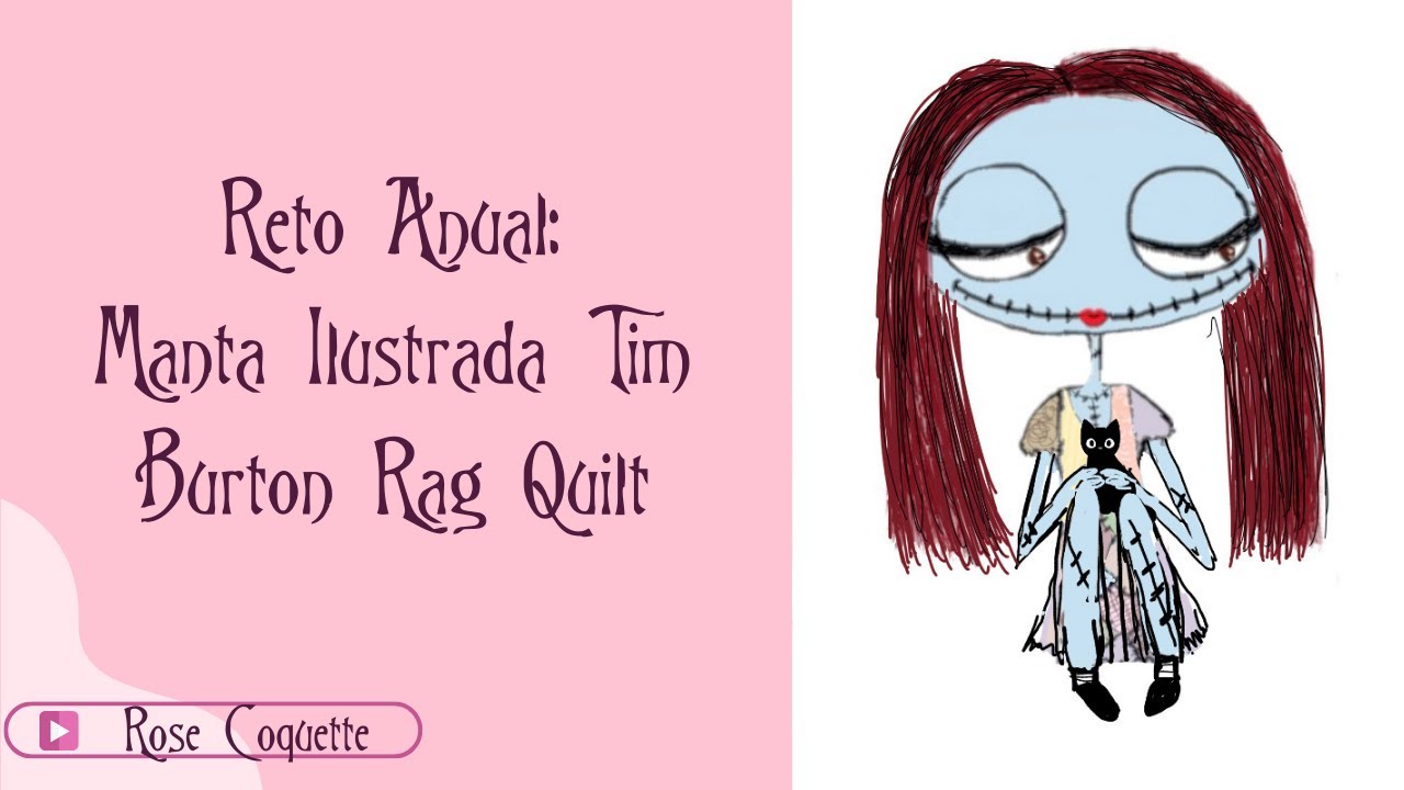 Reto Anual: manta Tim Burton Ilustrada Rag Quilt #patchwork #rag quilt