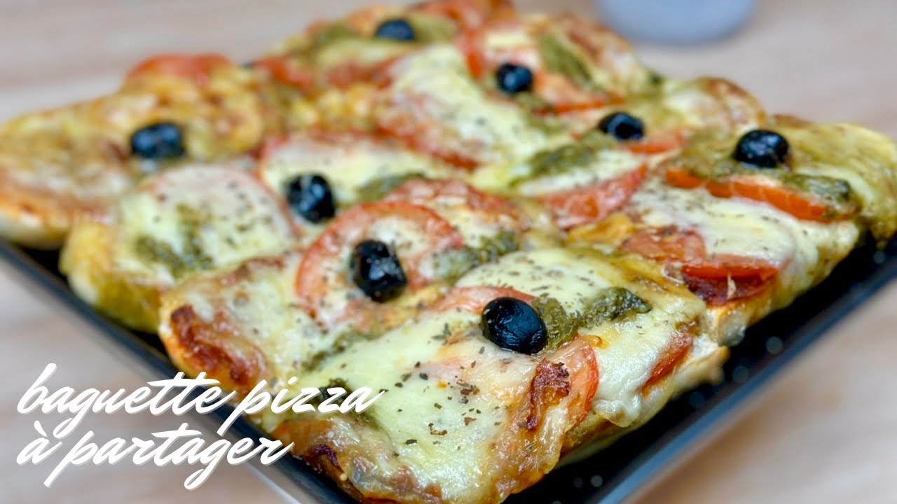 BAGUETTE PIZZA à PARTAGER 🥖🍕EXPRESS recette idéale d’été pour accompagner vos salades 🥗