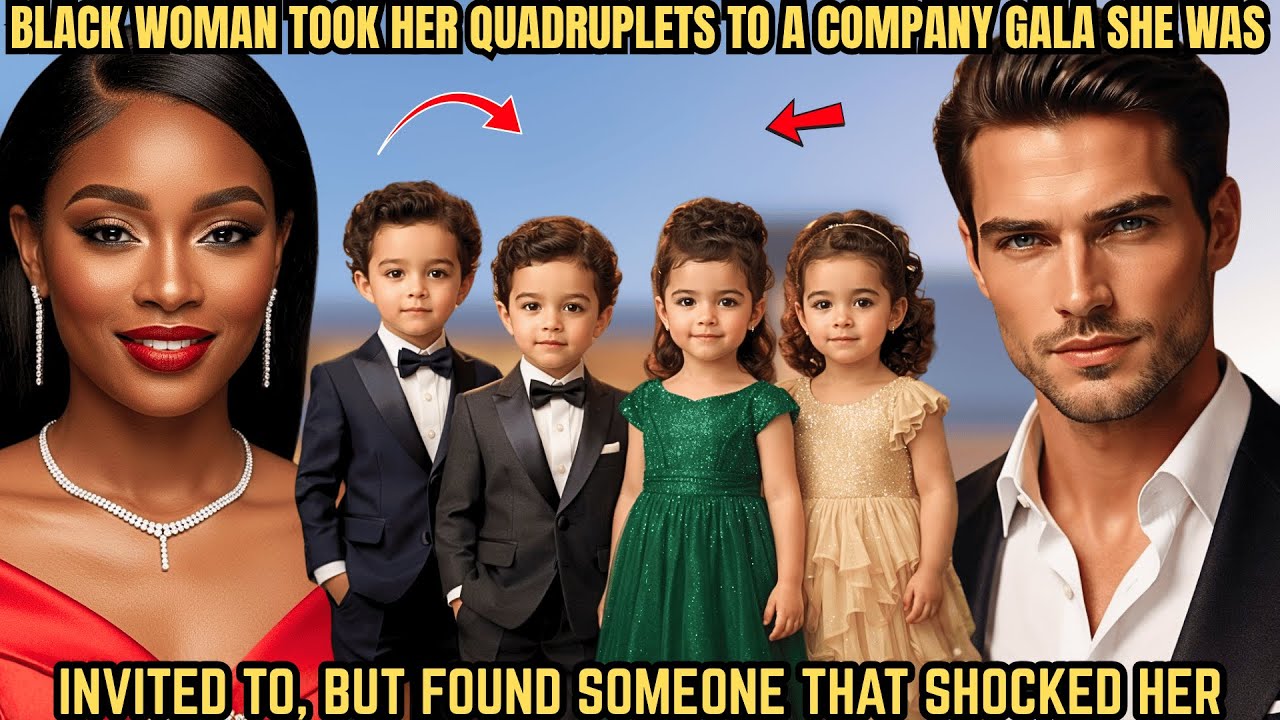 Black Woman Took Her Quadruplets to a Company Gala She Was Invited To But Found Someone That Shocked