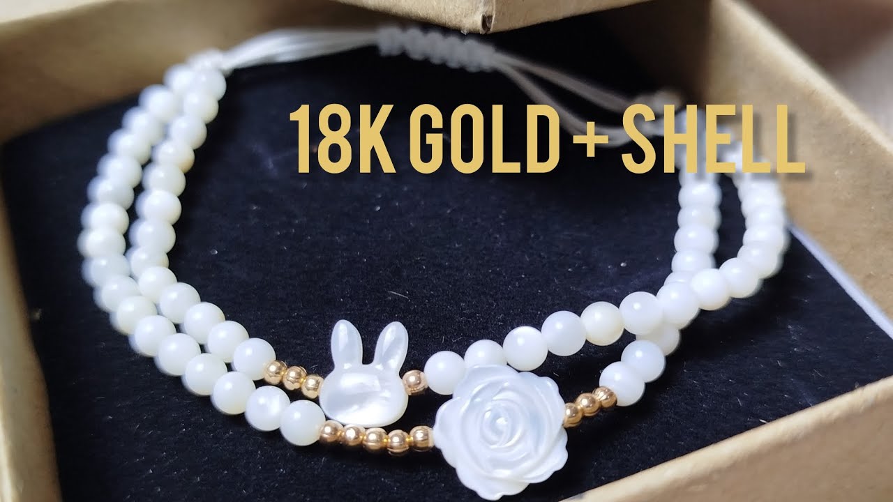 Handmade Shell Bracelet with 18K Gold | Elegant Jewelry Making