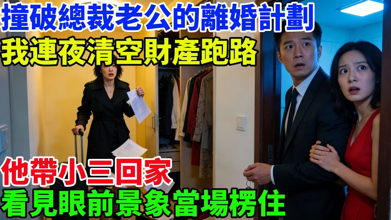 撞破總裁老公的離婚計劃，我連夜清空財產跑路，他帶小三回家當場愣住#故事頻道#情感故事#家庭故事#婆媳