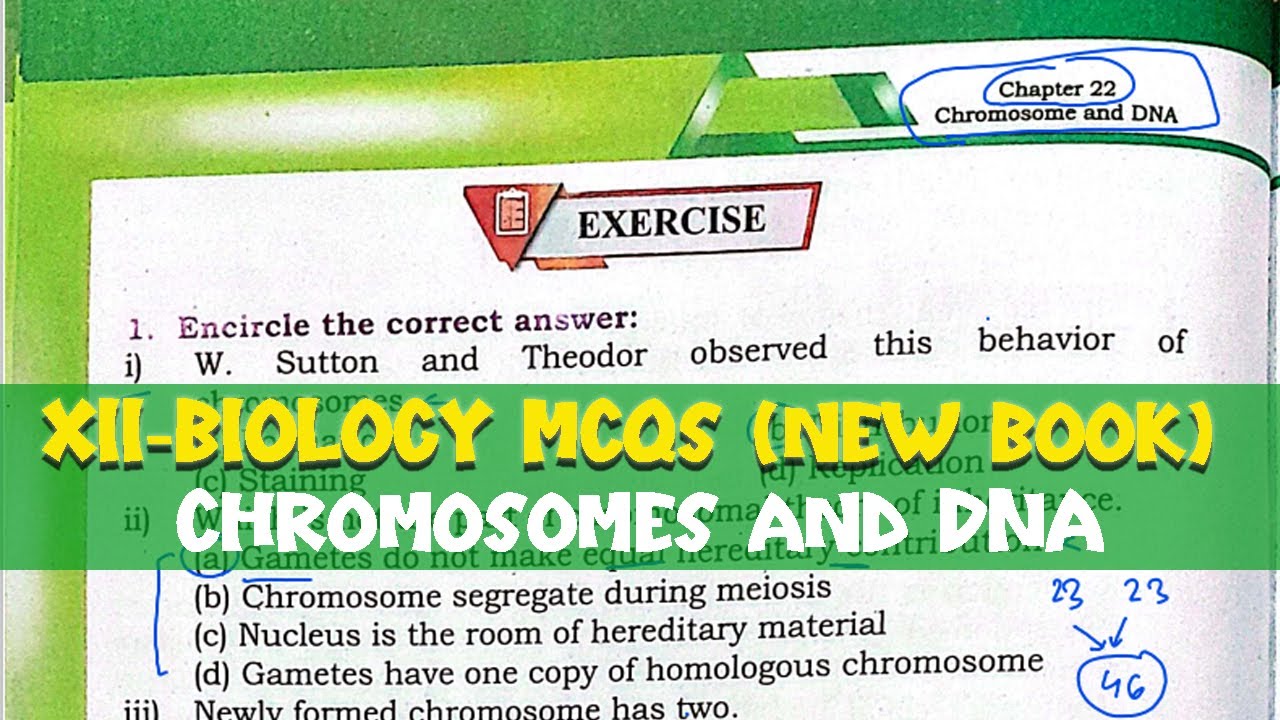 XII- Biology STB new book MCQs Discussion || Chromosomes and DNA