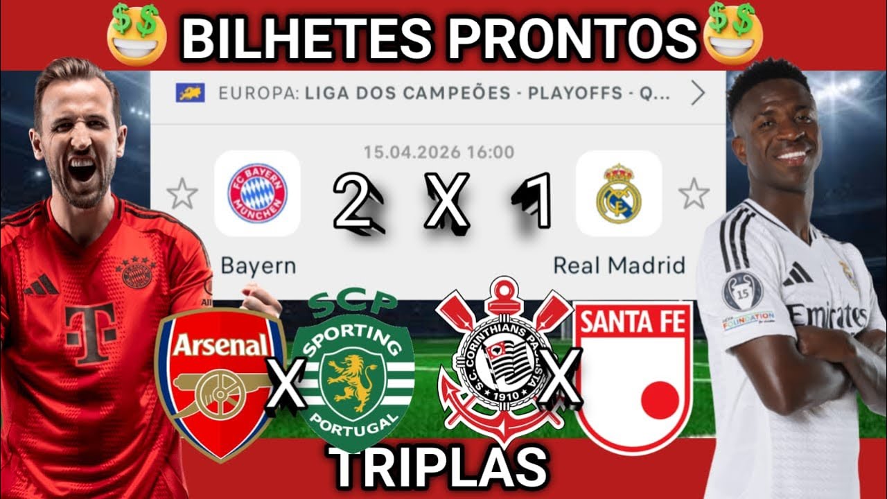 PALPITES DE FUTEBOL PARA HOJE 15 04 2026 QUARTA-FEIRA COM BILHETES PRONTOS| Palpites da hora