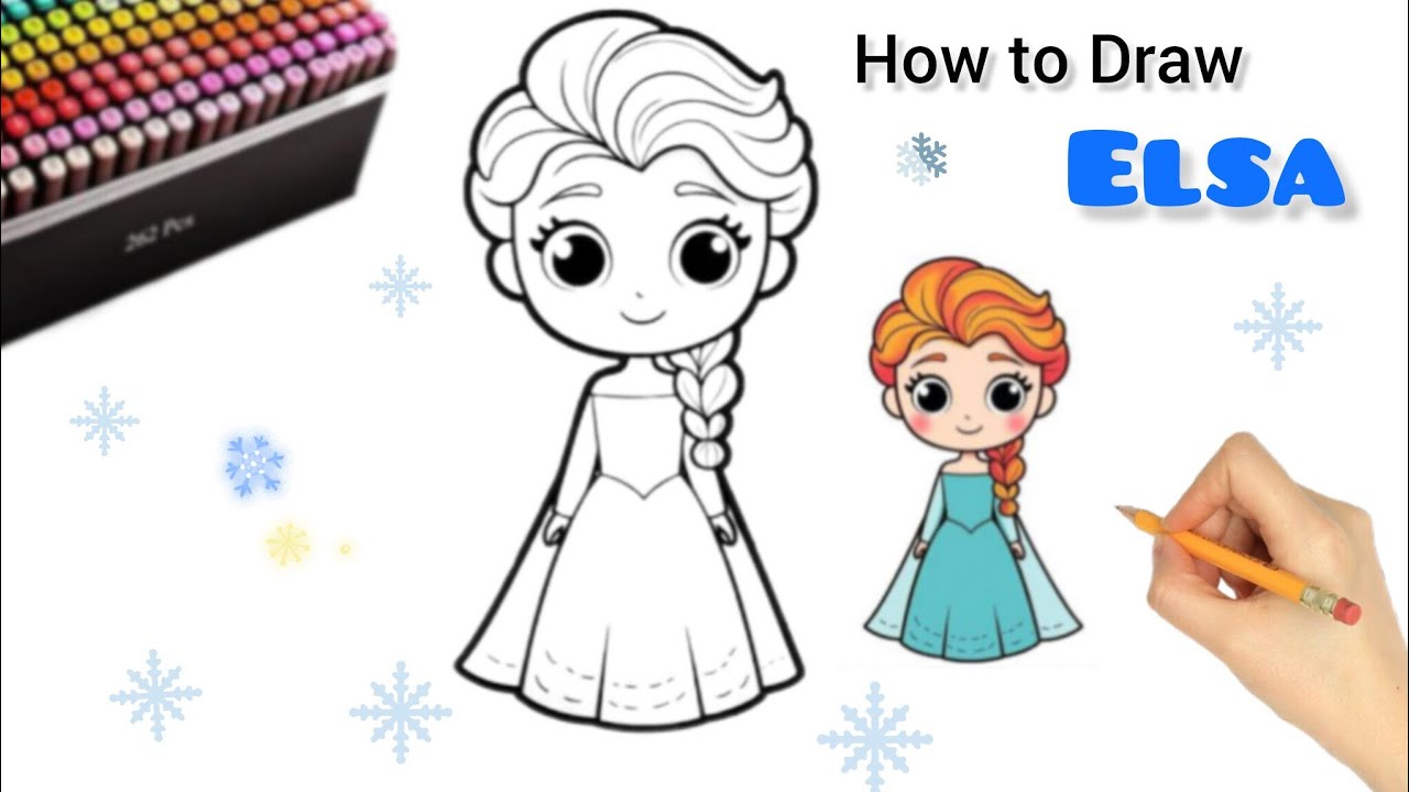 How to Draw Elsa || Step by step || Queen Elsa Drawing || Disney Frozen 