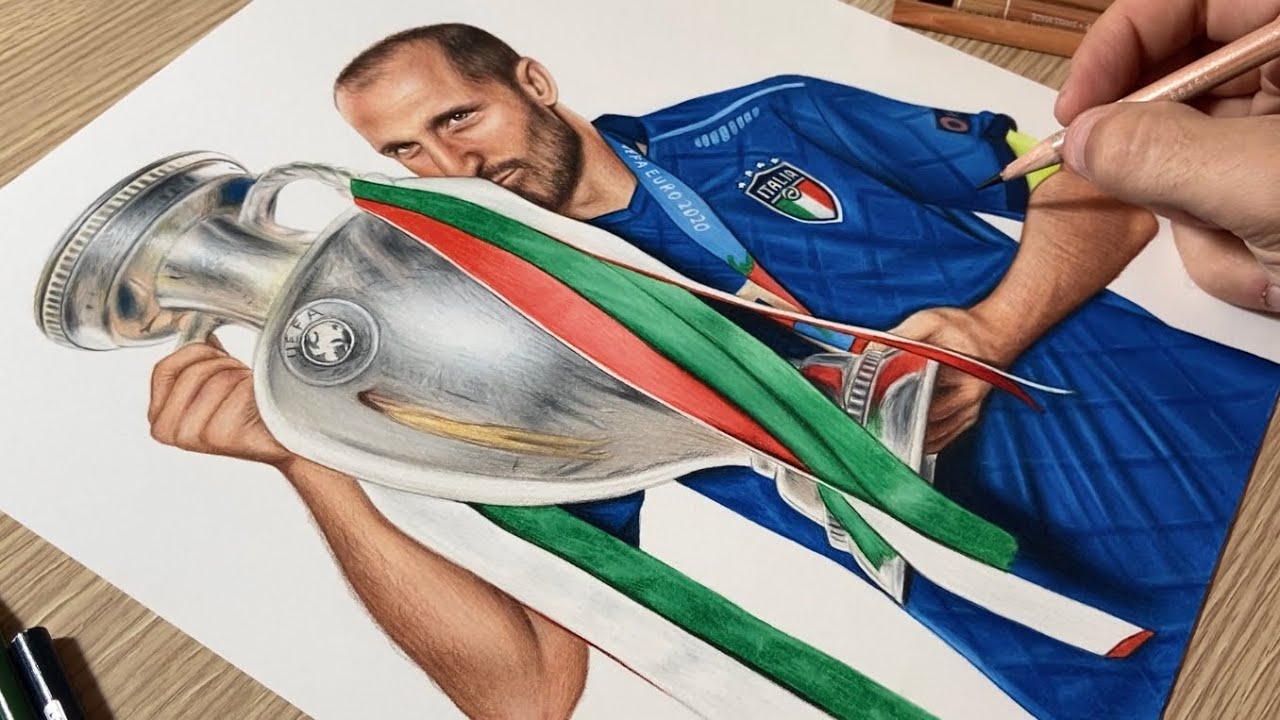 Disegno Giorgio Chiellini (Euro 2020) • L’Italia è Campione D’Europa