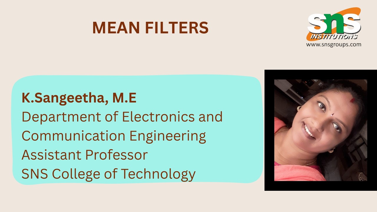 Mean Filters | DIP | SNS Institutions