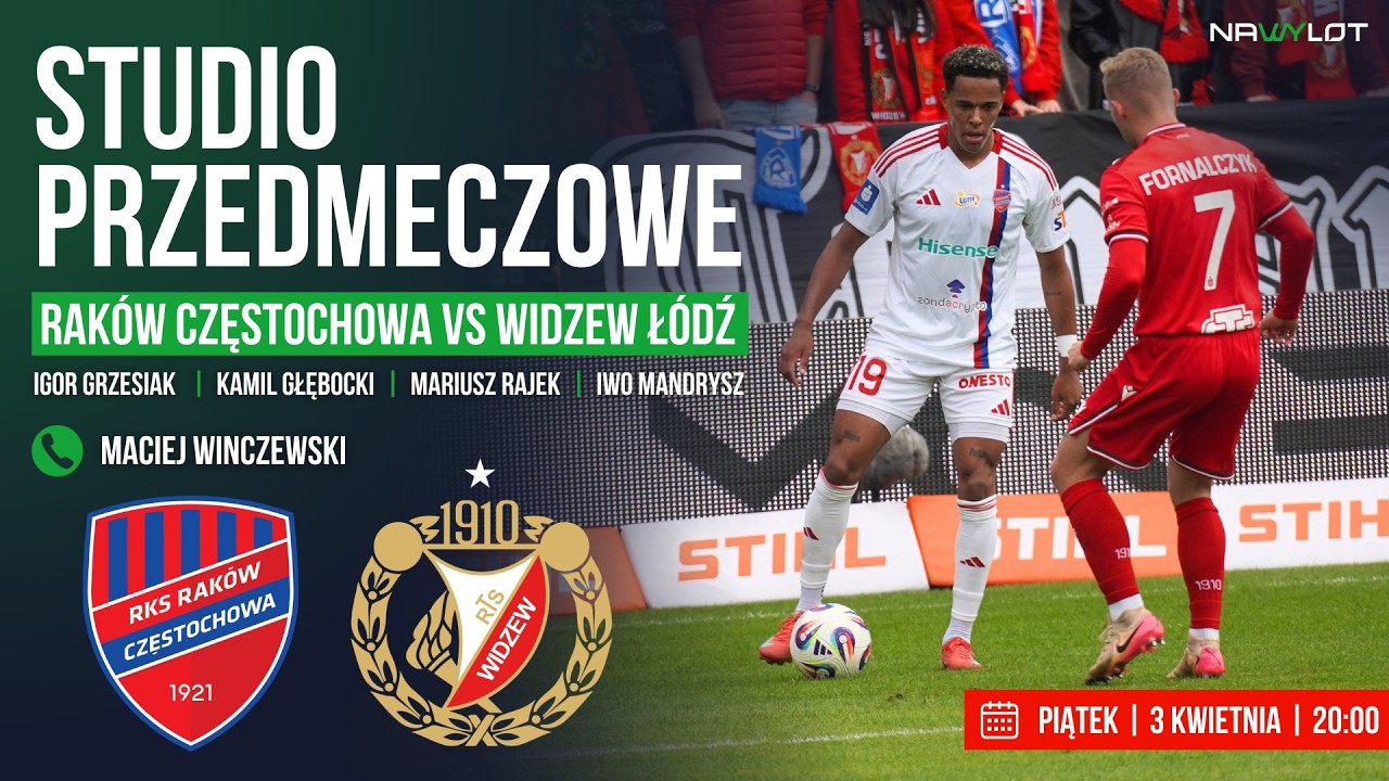RAK&Oacute;W CZĘSTOCHOWA VS WIDZEW Ł&Oacute;DŹ | STUDIO PRZEDMECZOWE | 📞: MACIEJ WINCZEWSKI