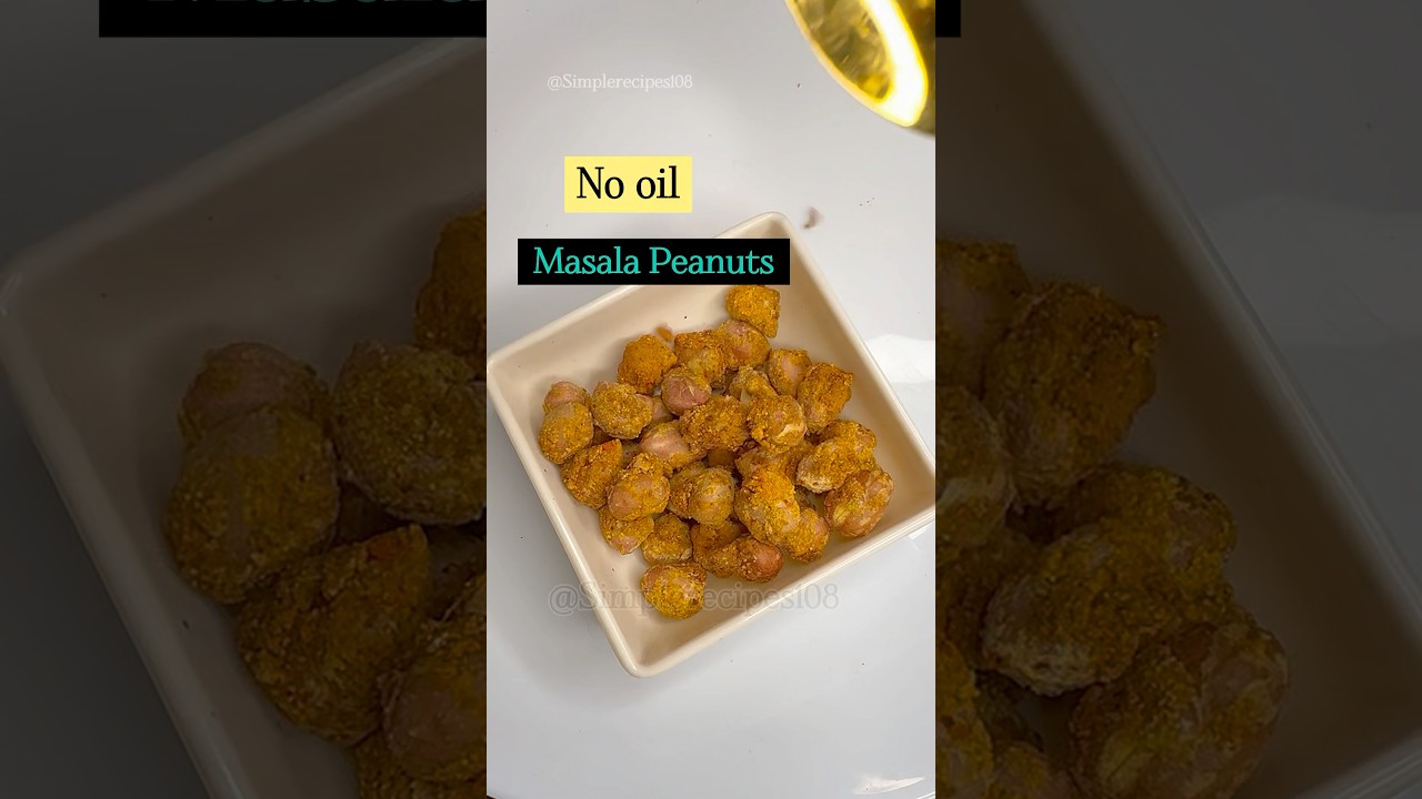ZERO OIL - Masala Peanuts in Air Fryer | Air fried Peanuts #airfryersnack