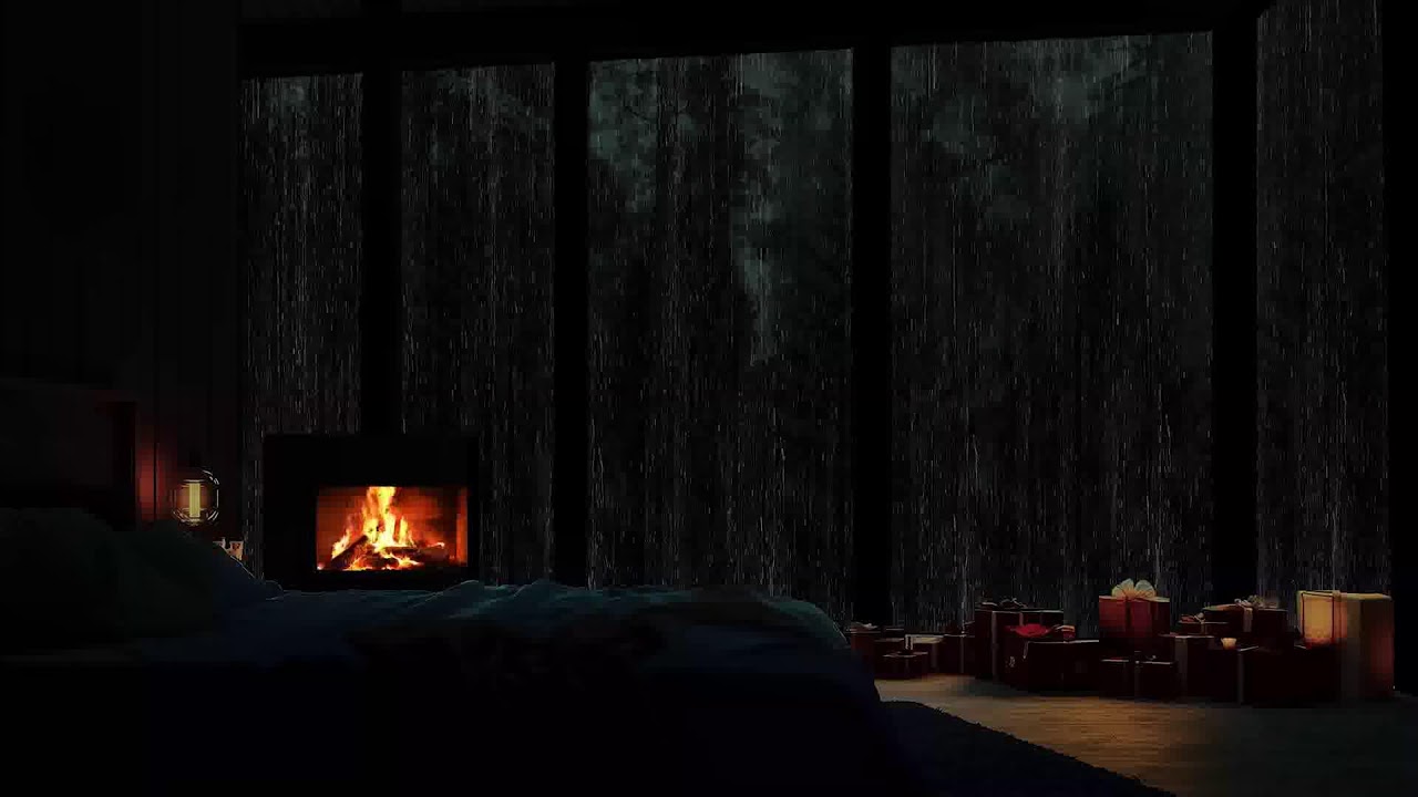 Wrapped in silence as rain slowly falls around a secluded cabin deep in the forest