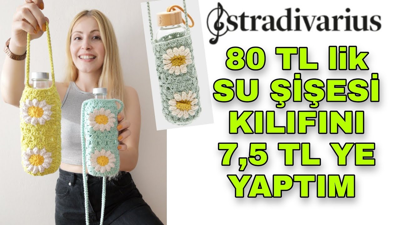 HERKES ÇOK SEVDİ 🤩 | 80 TL lik STRADIVARIUS SU ŞİŞESİ KILIFINI 7,5 TL ye YAPTIM 😱