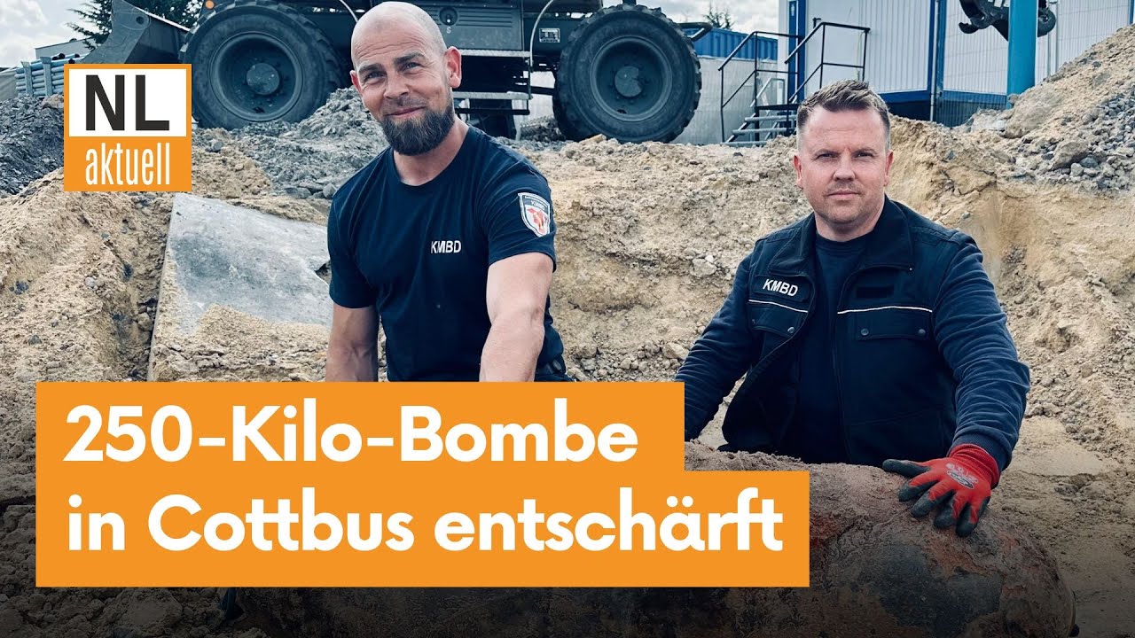Cottbus | 250-Kilo-Bombe erfolgreich entschärft - Zwei Zünder entfernt, 1.800 Menschen evakuiert