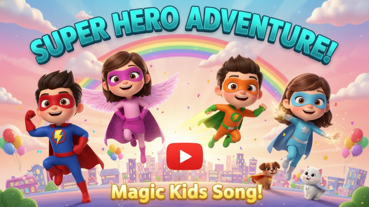 Superhero Kids Adventure Song 🦸‍♂️🦸‍♀️ | Fun Rescue Mission for Kids!
