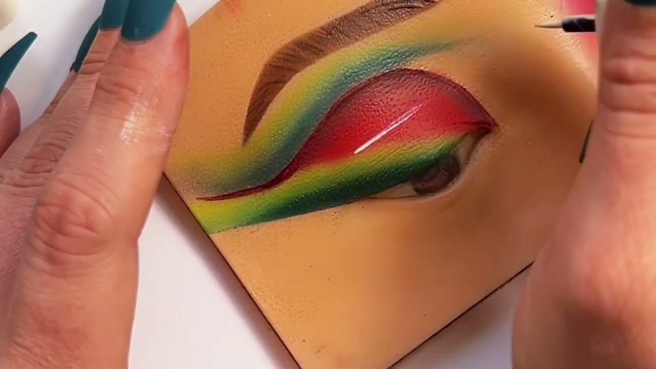 Red and Green MAKEUP Look ASMR + MOUTH SOUNDS