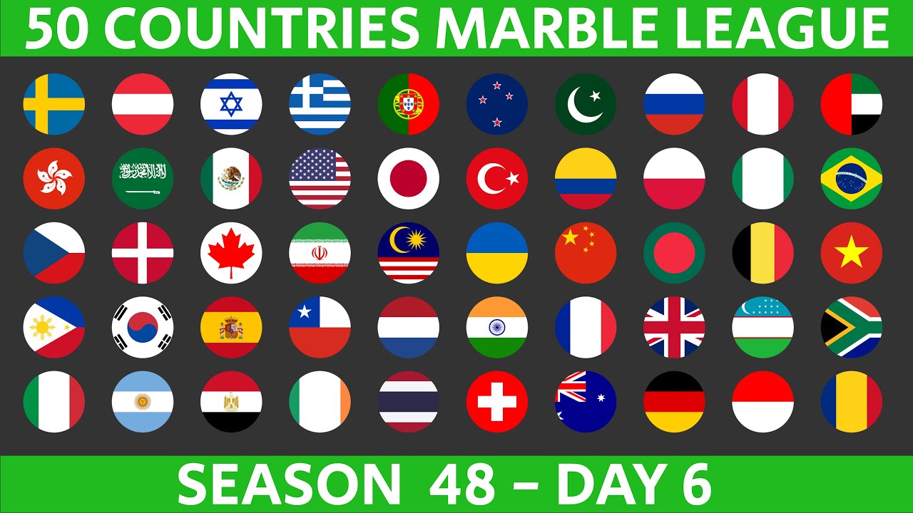 50 Countries Marble Race League Season 48 Day 6/10 Marble Race in Algodoo