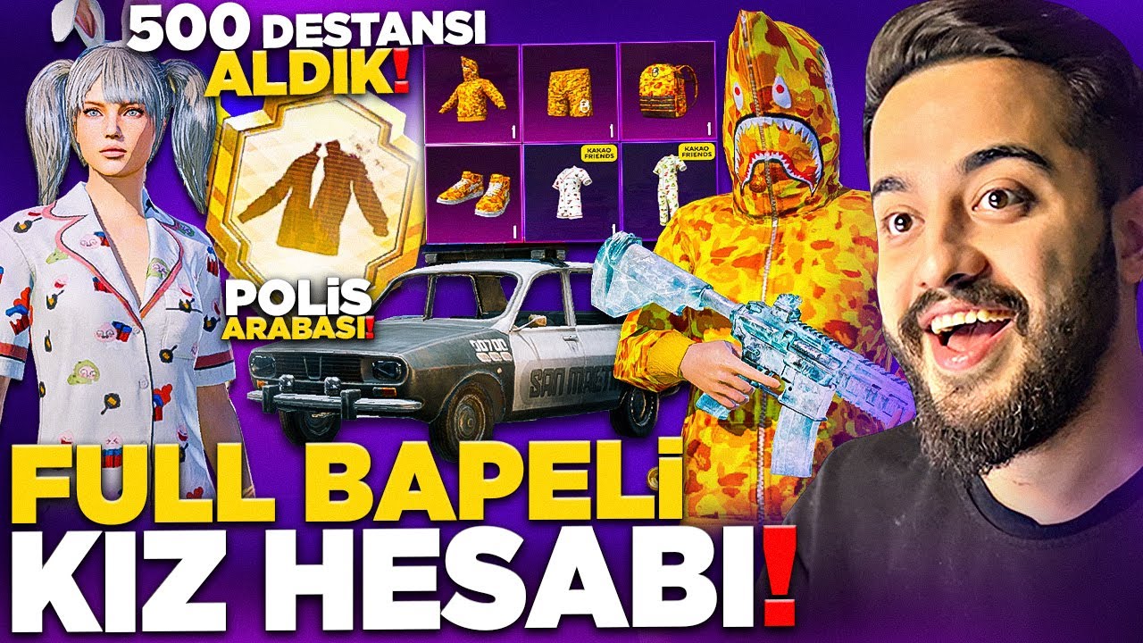 FULL BAPE ve POLİS ARABALI HESABA 500 DESTANSI ALDIK! PUBG Mobile