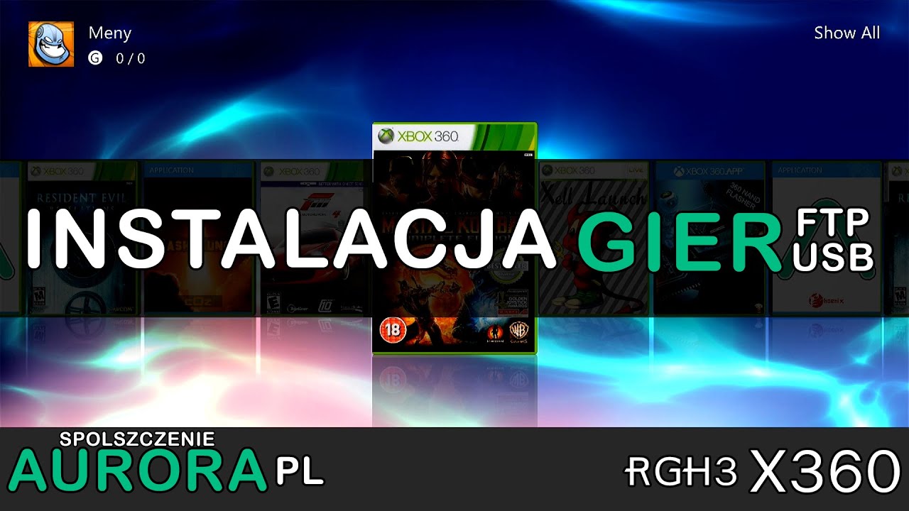 XBOX 360 z RGH3 - spolszczenie Dashboardu Aurora, instalacja gier przez USB oraz FTP