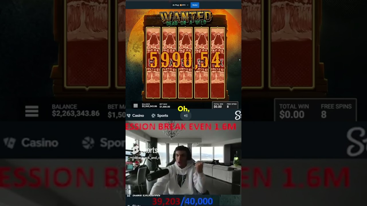 Wanted dead or a wild full screen VS $1.4 millions win - Trainwrecks #shorts  #games #maxwin #casino