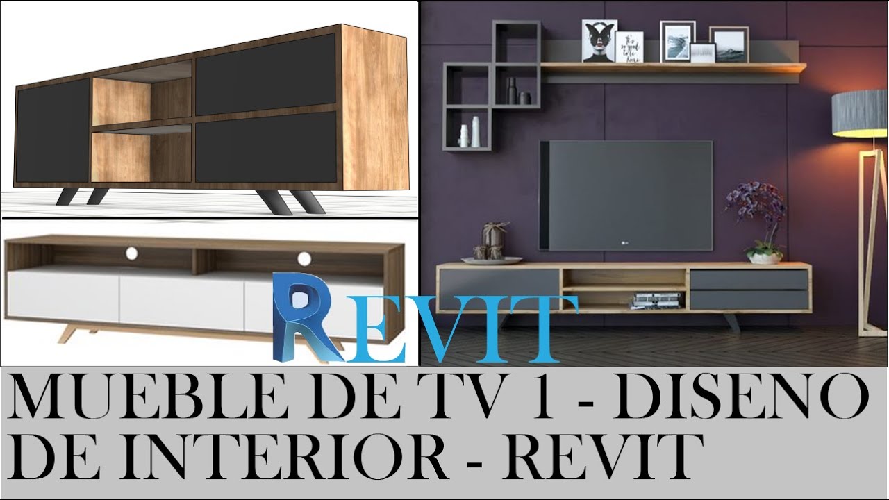MUEBLE DE TV 1 - DISEÑO DE INTERIOR - REVIT