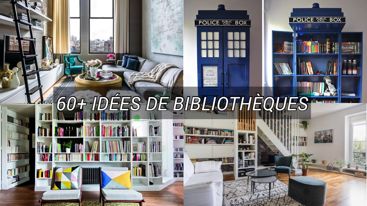 60+ idées de bibliothèques pour décorer votre maison/appartement