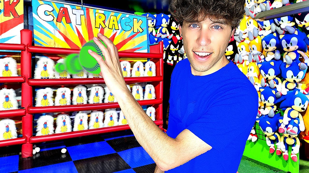 Winning IMPOSSIBLE Carnival Games I Never Won Before!