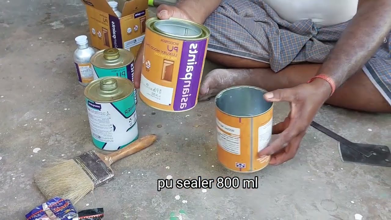 Asian paints woodtech pu sealer mixing & apply | wood polish
