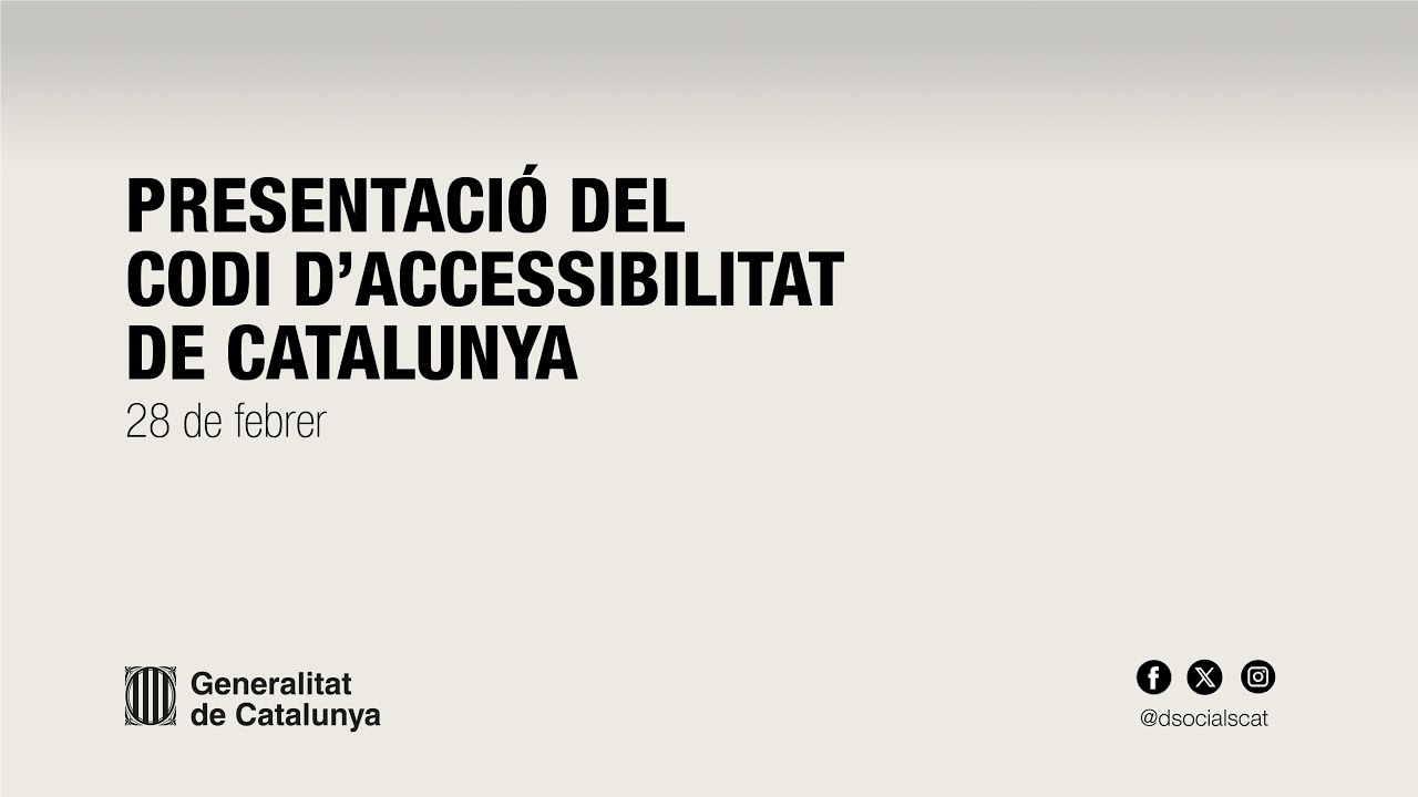 Presentació del Codi d'accessibilitat de Catalunya (28 febrer 2024)