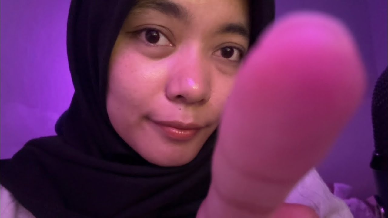 ASMR there something in your face — Face Touching, Brushing, Plucking, Blowing Mic 