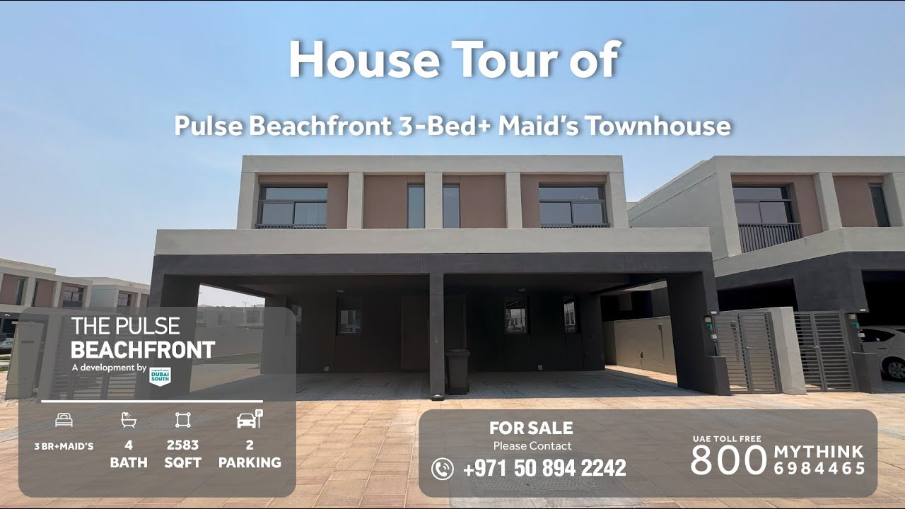 HOUSE TOUR | 3 Br + MAID'S VILLA | PULSE BEACHFRONT, DUBAI SOUTH #pulsebeachfront #dubaisouth