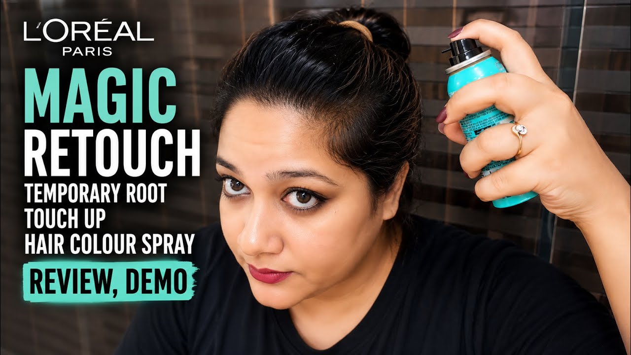 L'Oreal Paris Magic Retouch Temporary Root Touch Up Hair Colour Spray Review, Demo @FindHere KuchBhi