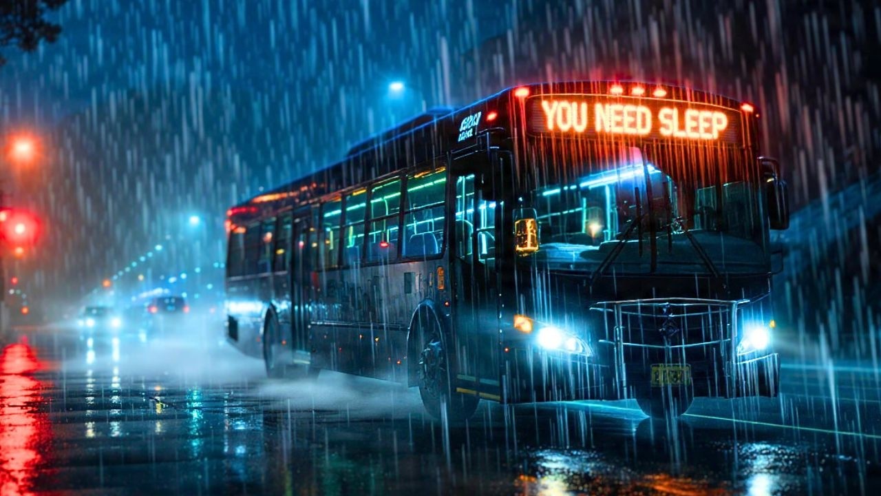 Мгновенный глубокий сон и спокойствие 🌧️ Дождь за окном автобуса + коричневый шум (11 часов для кон