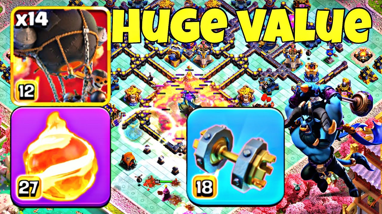 100% Destruction! TH18 Warden Fireball & Rocket Loons Guide