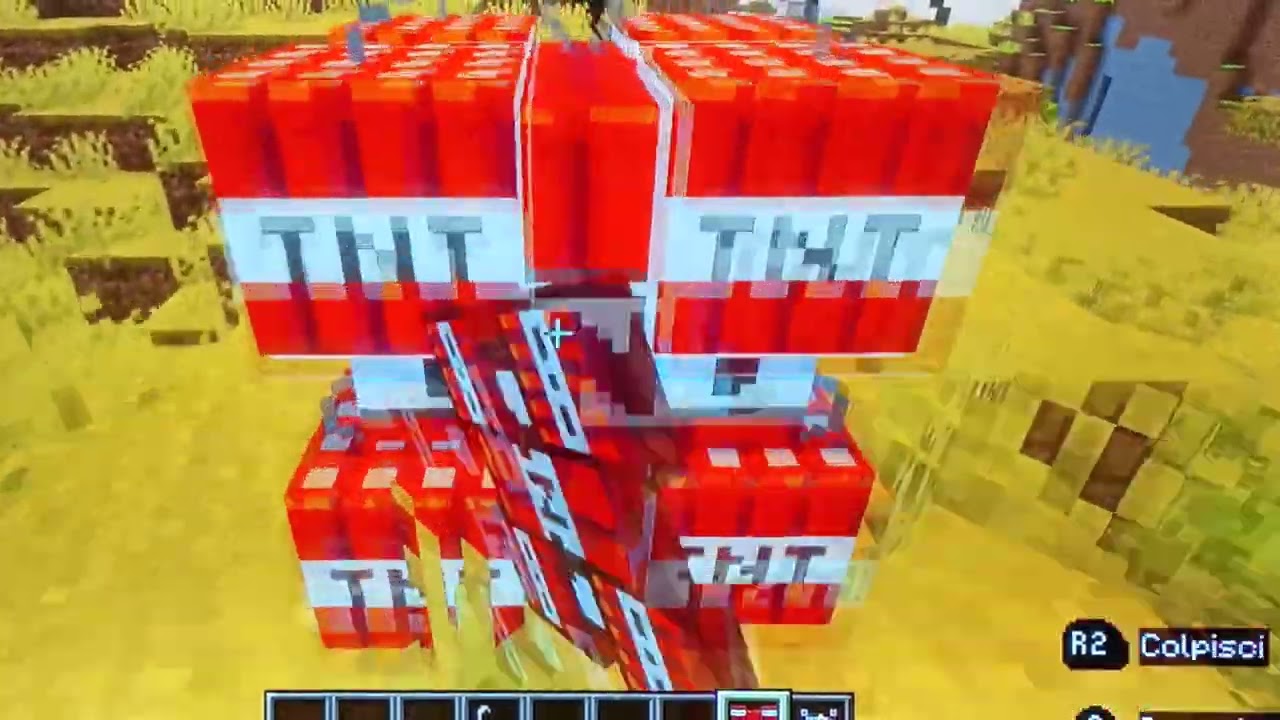 Faccio esplodere delle TNT fortissime su Minecraft 