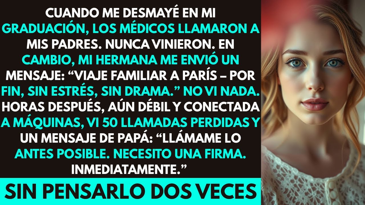 Cuando me desplomé, los médicos llamaron a mis padres. Nunca vinieron. Entonces vi su foto de París.
