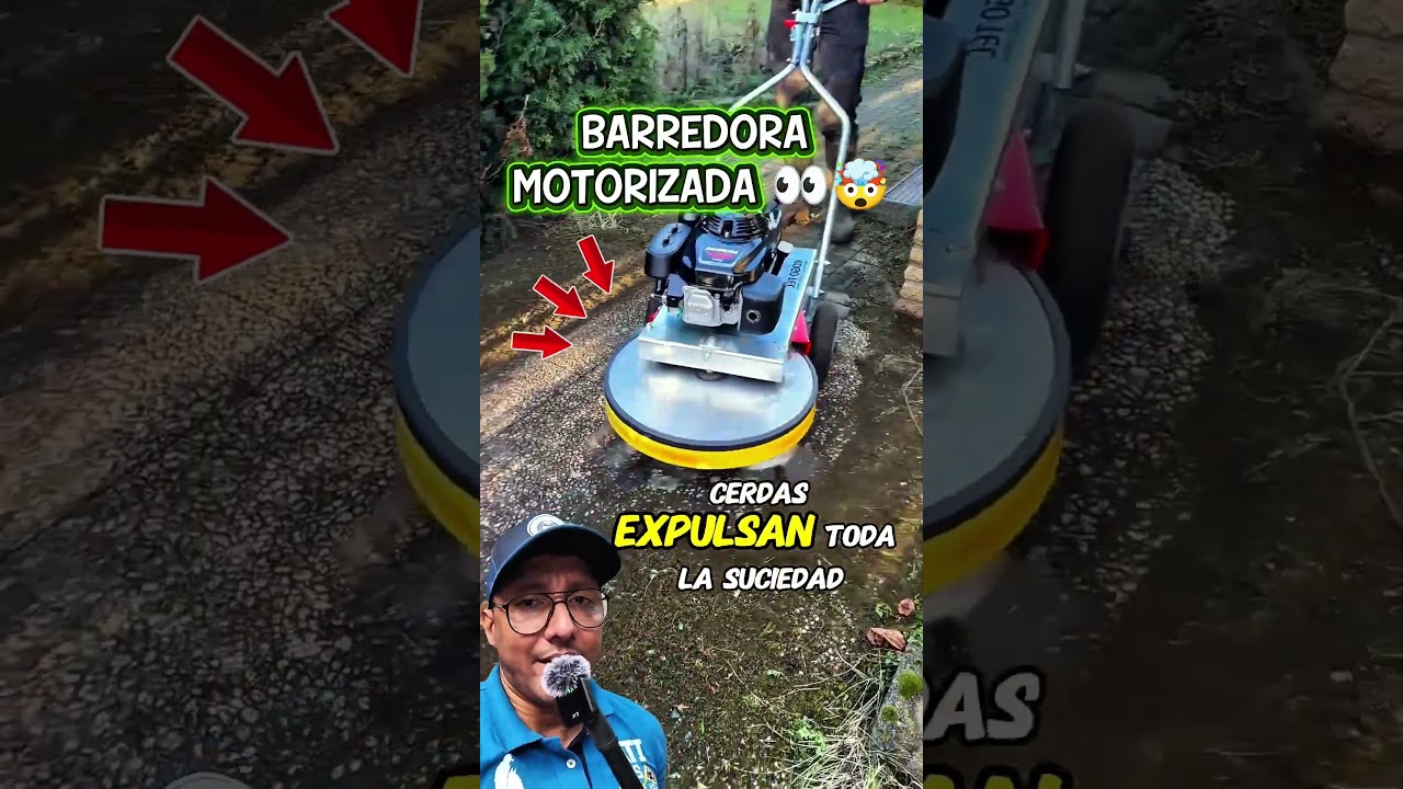 Esta Barredora motorizada limpia pisos de concretos en segundos