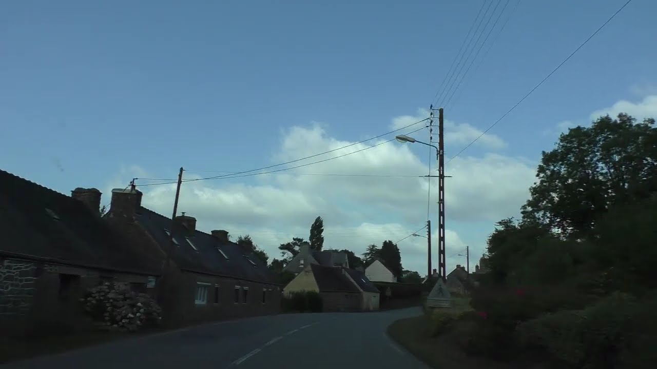Driving From 22340 Tr&eacute;ogan Through 22110 Glomel To 22110 Pont ar Len, Brittany France 24th July 2025